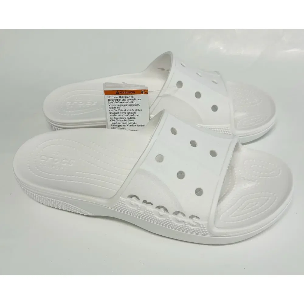 Crocs Sandals Baya II Slides Mens 10 , Womens 12 White Waterproof Comfort Shoes